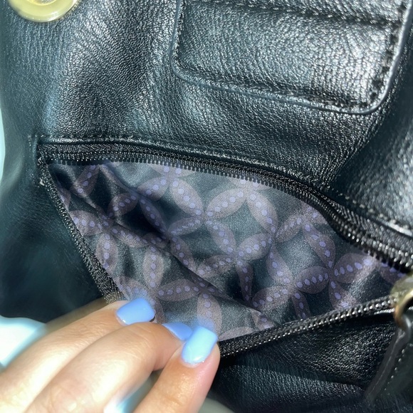 Franco Sarto Soft Leather with Chain, Creamy Tan and Black, Purse Tote - Picture 9 of 16